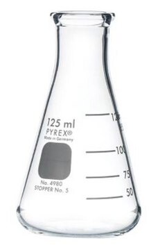 Pyrex&#174; narrow-mouth graduated Erlenmeyer flask capacity 125&#160;mL