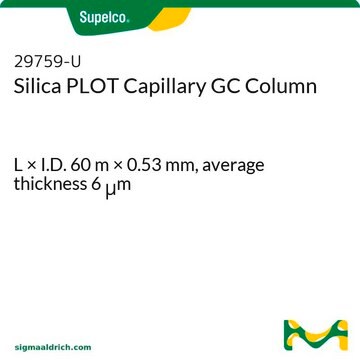 Silica PLOT Capillary GC Column L × I.D. 60&#160;m × 0.53&#160;mm, average thickness 6&#160;&#956;m