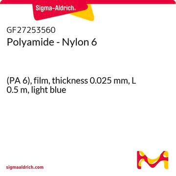 Polyamide - Nylon 6 (PA 6), film, thickness 0.025&#160;mm, L 0.5&#160;m, light blue