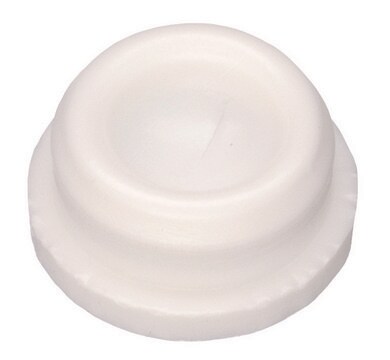 Versa Vial&#8482; closures, 12 mm diameter, pkg 100 white PTFE/silicone plug (with slit)