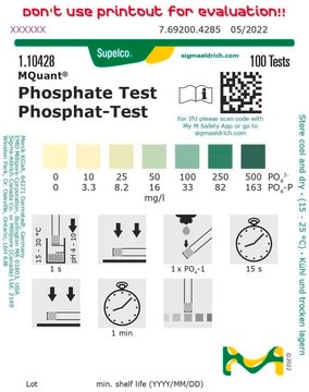 Phosphate Test colorimetric, 10-500&#160;mg/L (PO43-), MQuant&#174;