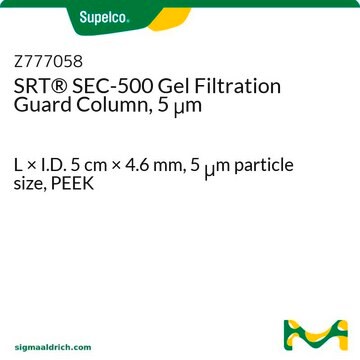 SRT&#174; SEC-500 Gel Filtration Guard Column, 5 &#956;m L × I.D. 5&#160;cm × 4.6&#160;mm, 5&#160;&#956;m particle size, PEEK