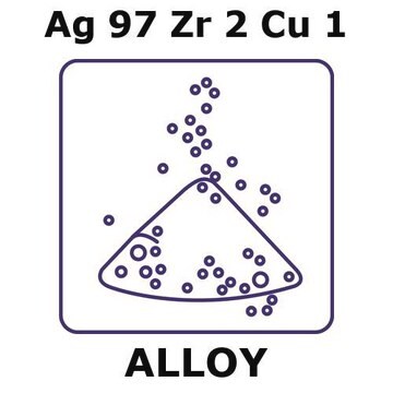 Silver-zirconium-copper alloy, Ag97Zr2Cu1 powder, 45micron max. particle size, atomized, 50g