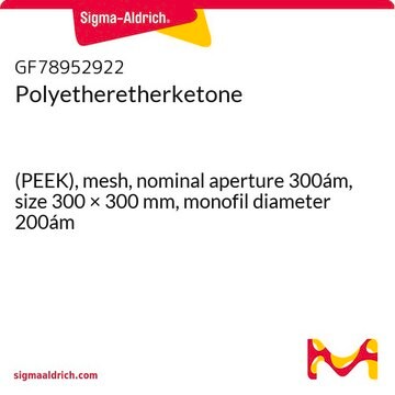 Polyetheretherketone (PEEK), mesh, nominal aperture 300ám, size 300 × 300&#160;mm, monofil diameter 200ám