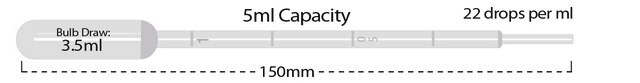 MTC&#8482; Bio Transfer Pipette size 5&#160;mL, large bulb, sterile, pack of 500&#160;ea (individually wrapped)