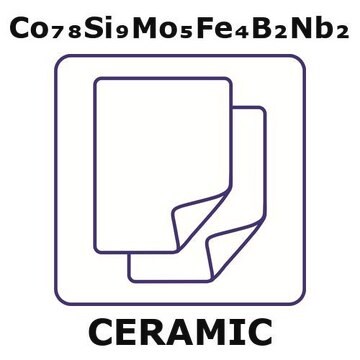 Cobalt/Silicon/Molybdenum/Iron/Boron/Niobium foil, Co 78%/Si 9%/Mo 5%/Fe 4%/B 2%/Nb 2%, thickness 0.023&#160;mm, length 1 m, coil width 20&#160;mm