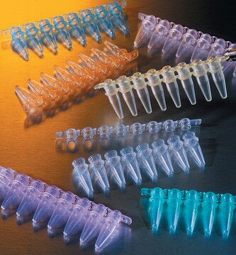 Corning&#174; Thermowell PCR 8 well strip tubes with caps 1 × 8 PCR tube strips, 0.2 mL, assorted colors