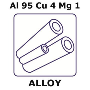 Dural&#174; - aluminum/copper/magnesium tube, Al 95%/Cu 4%/Mg 1%, outside diameter 0.71 mm, length 100 mm, wall thickness 0.051&#160;mm