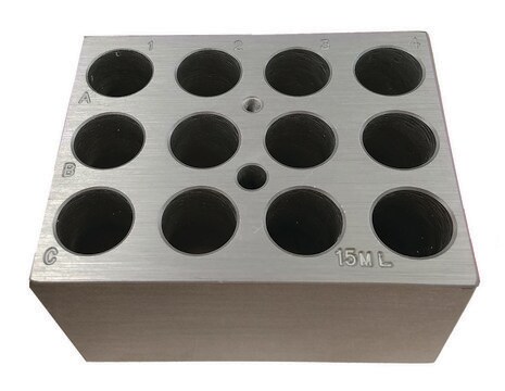 Block for digital dry bath and MyBlock&#8482; Holds 12 x 15 mL tubes