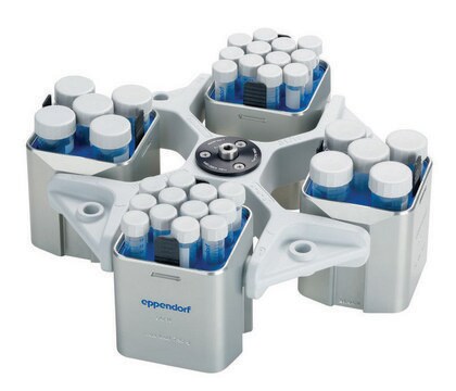 Rotor for Eppendorf&#174; 5804/5804R &amp; 5810/5810R Centrifuges A-4-81, for 5810/5810R, aerosol-tight, with 4&nbsp;×&nbsp;500&nbsp;mL rectangular buckets