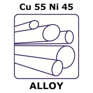 Constantan- resistance alloy rod, Cu 55%/Ni 45%, 10&#160;mm diameter, length 100 mm, temper annealed