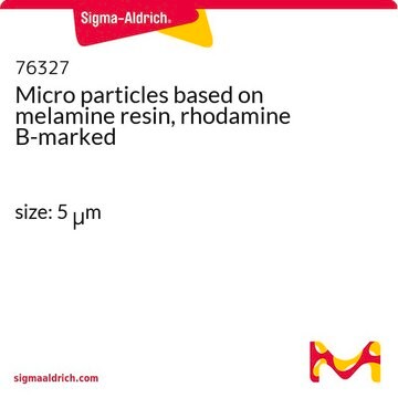 Micro particles based on melamine resin, rhodamine B-marked size: 5 &#956;m