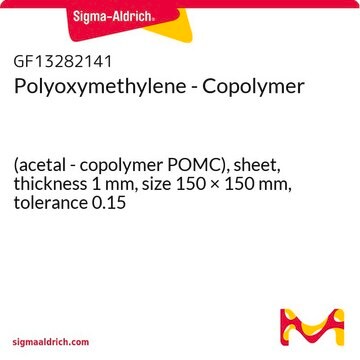 Polyoxymethylene - Copolymer (acetal - copolymer POMC), sheet, thickness 1&#160;mm, size 150 × 150&#160;mm, tolerance 0.15