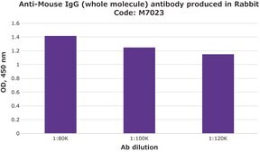 Anti-Mouse IgG (whole molecule) antibody produced in rabbit IgG fraction of antiserum, buffered aqueous solution