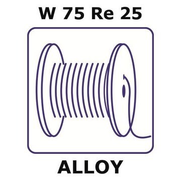 Tungsten-rhenium alloy, W75Re25 0.05m wire, 1.0mm diameter, annealed