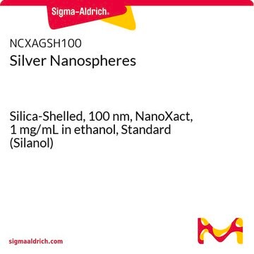 Silver Nanospheres Silica-Shelled, 100&#160;nm, NanoXact, 1&#160;mg/mL in ethanol, Standard (Silanol)