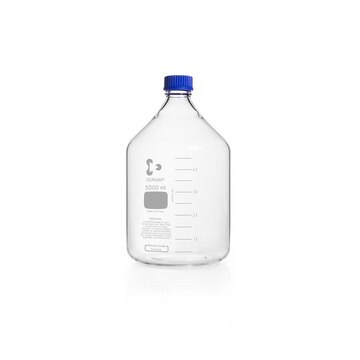 DURAN&#174; laboratory bottles, with caps capacity 5000&#160;mL, clear, graduated, GL 45 thread, pouring ring, borosilicate glass 3.3 bottle