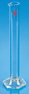 Aldrich&#174; Essentials graduated cylinder, class A, meets ASTM E 1272 capacity 250 mL, subdivision, 2.0 mL, tol. 1.0 mL, Graduated "To Contain", plastic bumper, hex base