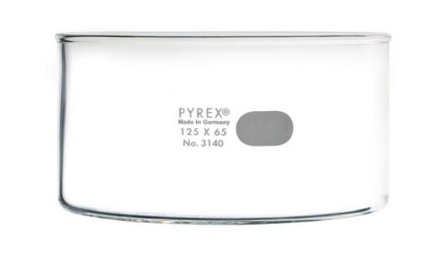 Pyrex&#174; crystallizing dish capacity 740&#160;mL, O.D. × H ~125&#160;mm × 65&#160;mm