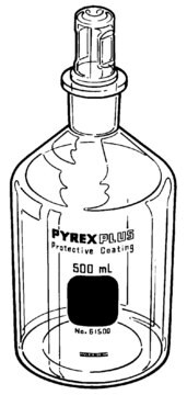 PYREXPLUS&#174; narrow-mouth reagent bottle, with Pyrex&#174; ST stopper, protective coating capacity 2000&#160;mL