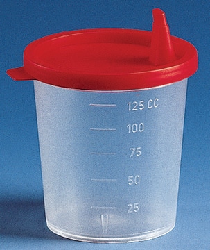 BRAND&#174; urine beaker polypropylene, capacity 125&#160;mL, without cap, non-sterile