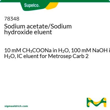 Sodium acetate/Sodium hydroxide eluent 10&#160;mM CH3COONa in H2O, 100&#160;mM NaOH in H2O, IC eluent for Metrosep Carb 2