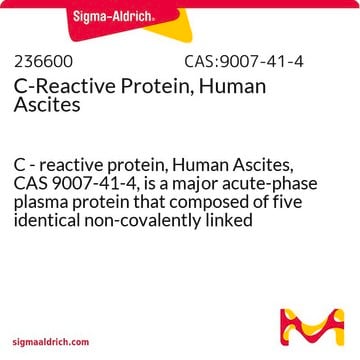 C-Reactive Protein, Human Ascites C - reactive protein, Human Ascites, CAS 9007-41-4, is a major acute-phase plasma protein that composed of five identical non-covalently linked subunits.