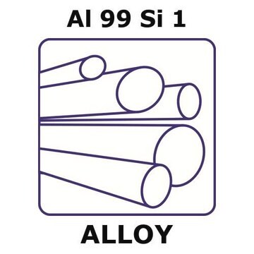 Aluminum-silicon alloy, Al99Si1 200mm rod, 18mm diameter, as drawn