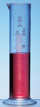 BRAND&#174; graduated cylinder low form embossed scale volume 25&#160;mL, polypropylene