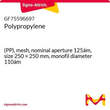 Polypropylene (PP), mesh, nominal aperture 125ám, size 250 × 250&#160;mm, monofil diameter 110ám