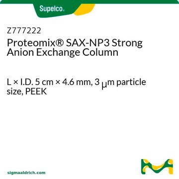 Proteomix&#174; SAX-NP3 Strong Anion Exchange Column L × I.D. 5&#160;cm × 4.6&#160;mm, 3&#160;&#956;m particle size, PEEK