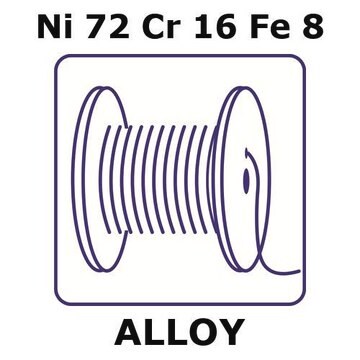 Inconel&#174; alloy 600 - heat resisting alloy, Ni72Cr16Fe8 50m wire, 0.40mm diameter, hard