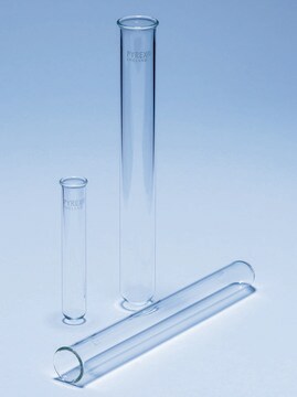 Pyrex&#174; Test tubes, with rim, medium wall 66&#160;mL