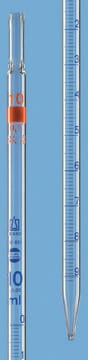 BRAND&#174; BLAUBRAND&#174; graduated pipette, calibrated to deliver (TD, EX) capacity 2&#160;mL , with 0.02 mL subdivisions, type 2, suitable for cotton plugs