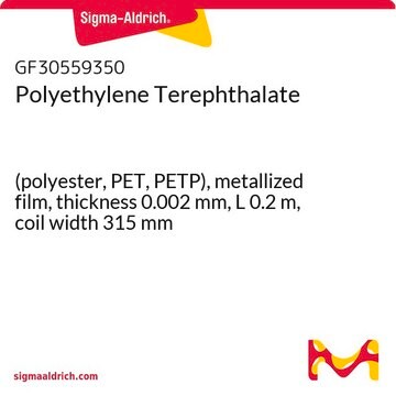 Polyethylene Terephthalate (polyester, PET, PETP), metallized film, thickness 0.002&#160;mm, L 0.2&#160;m, coil width 315&#160;mm