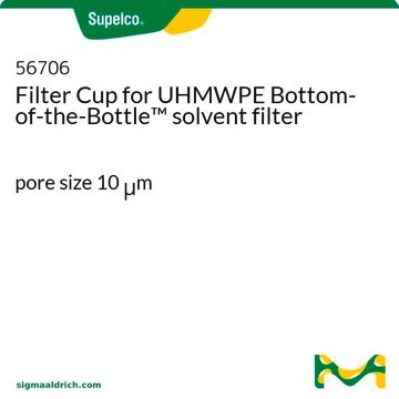 Filter Cup for UHMWPE Bottom-of-the-Bottle™ solvent filter pore size 10&#160;&#956;m