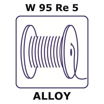 Tungsten-rhenium alloy, W95Re5 0.1m wire, 0.5mm diameter, annealed