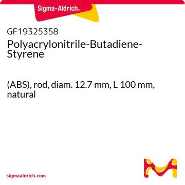 Polyacrylonitrile-Butadiene-Styrene (ABS), rod, diam. 12.7&#160;mm, L 100&#160;mm, natural