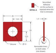Grace Bio-Labs Press-To-Seal silicone isolator, PSA one side wells, 1 (Round, 13mm diameter, 1.7mm depth), (Adhesive one side)