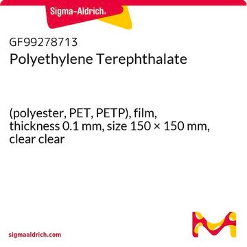 Polyethylene Terephthalate (polyester, PET, PETP), film, thickness 0.1&#160;mm, size 150 × 150&#160;mm, clear clear