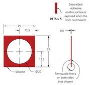 Grace Bio-Labs Press-To-Seal silicone isolator, PSA one side wells, 1 (Round, 20mm diameter, 0.6mm depth), (Adhesive on one side)