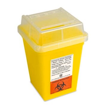 Sharps container 1&#160;lb, yellow polypropylene