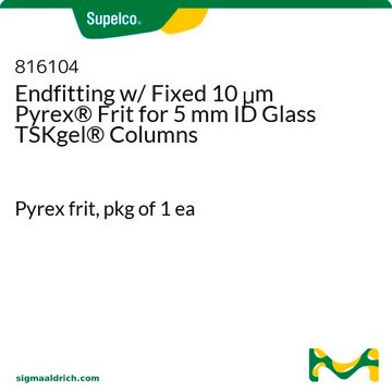 Endfitting w/ Fixed 10 &#956;m Pyrex&#174; Frit for 5 mm ID Glass TSKgel&#174; Columns Pyrex frit, pkg of 1&#160;ea