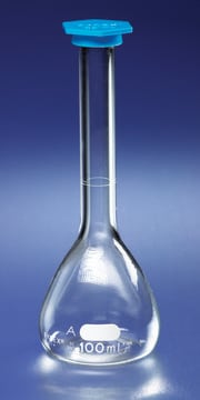 Pyrex&#174; class A volumetric flask with snap cap capacity 200&#160;mL