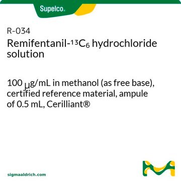 Remifentanil-13C6 hydrochloride solution 100&#160;&#956;g/mL in methanol (as free base), certified reference material, ampule of 0.5&#160;mL, Cerilliant&#174;