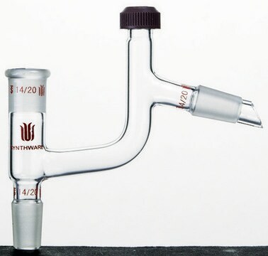 Synthware&#8482; Claisen distillation adapter with compression cap thermometer port joint: ST/NS 24/40