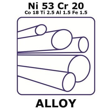 Nimonic&#174; alloy 90, Ni53Cr20Co18Ti2.5Al1.5Fe1.5 rod, 100mm x 20mm diameter