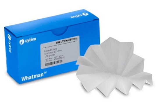 Whatman&#174; prepleated qualitative filter paper, Grade 604 1/2 circles, diam. 320&#160;mm, pack of 100