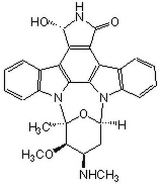 UCN-01 A cell-permeable Staurosporine derived anticancer agent that reversibly and ATP-competitively inhibits several protein kinases.