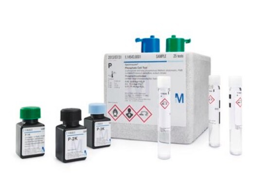 Phosphate Cell Test photometric, 3.0-100.0&#160;mg/L (PO4-P), 9-307&#160;mg/L (PO43-), 7-229&#160;mg/L (P2O5), Spectroquant&#174;